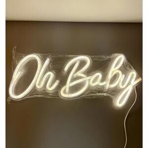 Oh Baby Neon Sign – Warm White LED Party Wall Decor